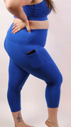 EssentialPlus Crop Leggings - Sapphire