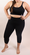 EssentialPlus Crop Leggings - Bold Black