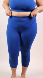 EssentialPlus Crop Leggings - Sapphire